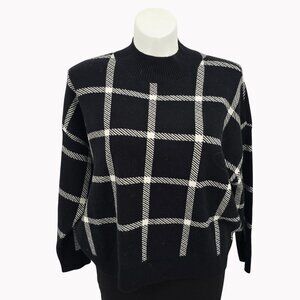 Torrid Black 2x 18-20 Plus size Windowpane Pullover Turtleneck Sweater Cozy New